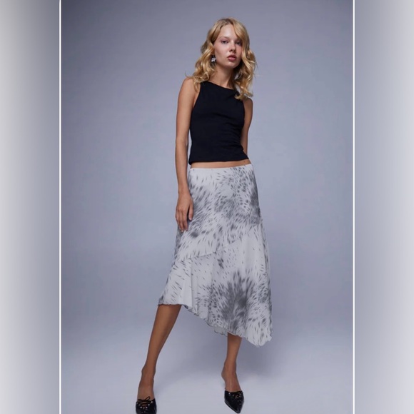 108. Motel Rocks - Cinta Low Rise Midi Skirt In Distorted Animal Print - NWT - Picture 2 of 5